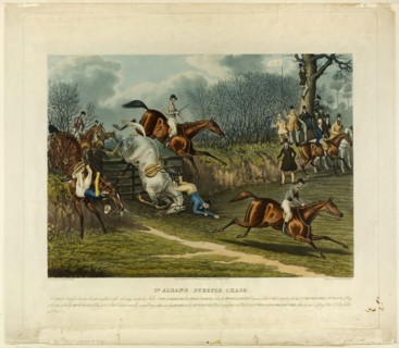 Saint Albans Steeplechase, 1837. Creator: Charles Hunt.