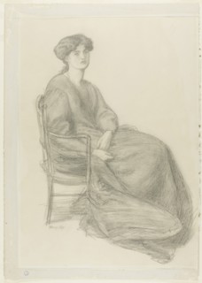 Mrs. William Morris Seated in Chair, May 1870. Creator: Dante Gabriel Rossetti.
