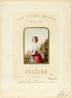 The Bride, cover for The Prima Donna Waltz sheet music, 1850. Creator: George Baxter.