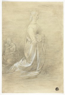 Kneeling Woman, Seated Mother and Child, n.d. Creator: George Romney.