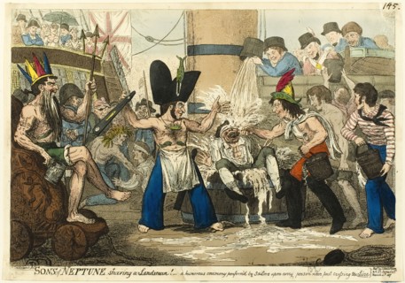 Sons of Neptune Shaving a Landsman!, published March 4, 1817. Creator: Isaac Robert Cruikshank.