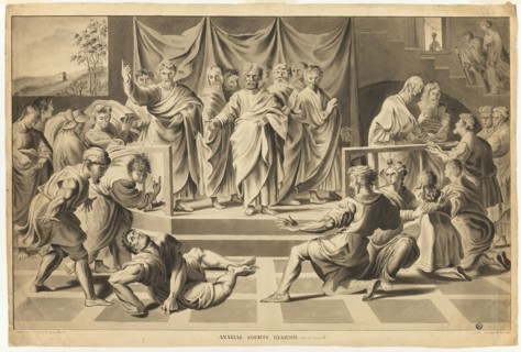 Death of Ananias, 1795. Creator: John Constable.