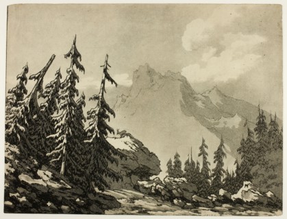 Pine Trees in the Mountains, 1789. Creator: John Robert Cozens.