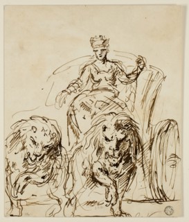 Cybele on Chariot Drawn by Lions, c. 1738. Creator: John Vanderbank.