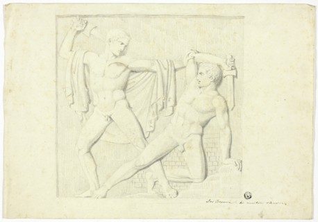 Classical Relief with Two Fighting Male Nudes, n.d. Creator: Joseph Bonomi the younger.