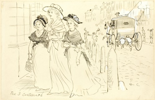 The Three Customers, n.d. Creator: Randolph Caldecott.