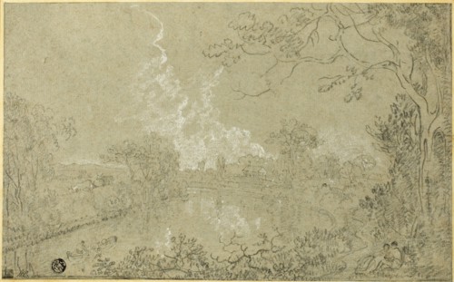 Banks of the River Dee near Eaton Hall, Cheshire, c. 1759. Creator: Richard Wilson.
