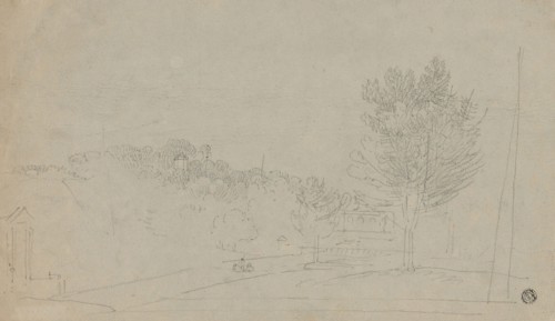 View of Wilson House and Gardens (recto); View of Wilson House and Gardens (verso), 1760/69 . Creator: Richard Wilson.