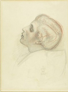 Study for the Head of the Rescuing Lover in Escape of the Heretic, 1857. Creator: John Everett Millais.