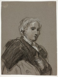 Bust of a Woman (recto); Draped Figure, Three-Quarter Length (verso), c. 1790. Creators: Thomas Barker, Thomas Jones Barker.
