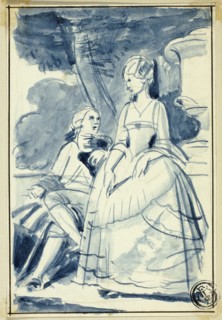 Man and Woman in 18th Century Dress, n.d. Creator: William Edward Frost.