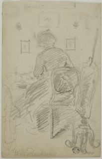 Lady Writing (Back View), n.d. Creator: William Makepeace Thackeray.