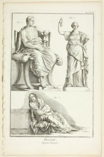 Design: Draped Figures, from Encyclopédie, 1762/77. Creator: A. J. Defehrt.