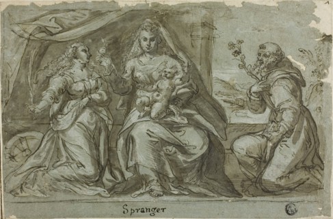 Madonna and Child with Saints Catherine and Dominic, n.d. Creator: Bartholomeus Spranger.