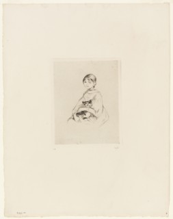 Young Girl with a Cat, 1889. Creator: Berthe Morisot.