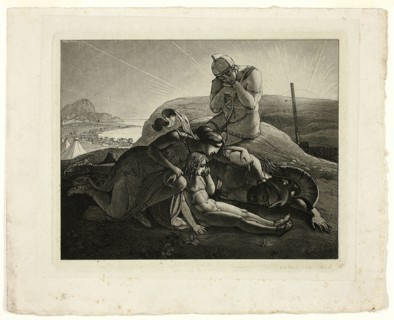 Tecmessa, Her Son and Teucer Lamenting the Dead Ajax, 1809. Creator: Carl Russ.