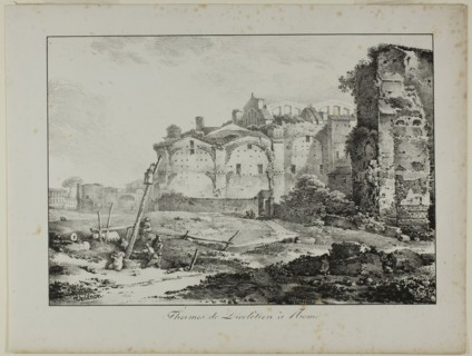 Baths of Diocletian, Rome, 1817. Creator: Claude Thiénon.