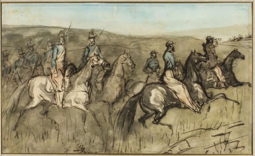 Cavalry Exercise in a Meadow, n.d. Creator: Constantin Guys.