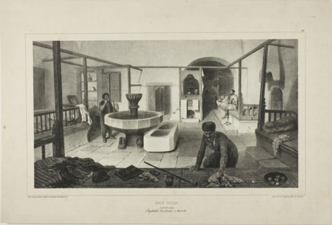 Tartar Bath, Resting Room, 1840. Creator: Auguste Raffet.