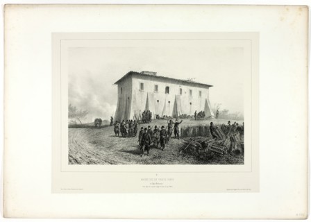 House of Six Green Shutters, from Souvenirs d’Italie: Expédition de Rome, 1858. Creator: Auguste Raffet.