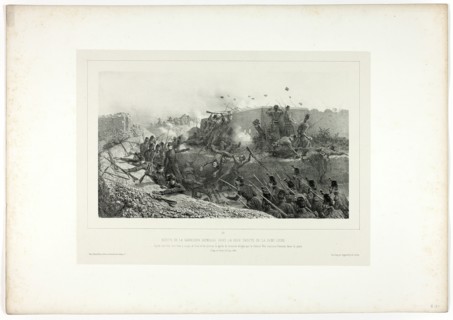 Sortie of the Roman garrison..., from Souvenirs d’Italie: Expédition de Rome, 1854. Creator: Auguste Raffet.