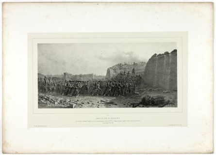 Assault and capture of bastion no. 6, from Souvenirs d’Italie: Expédition de Rome, 1858. Creator: Auguste Raffet.