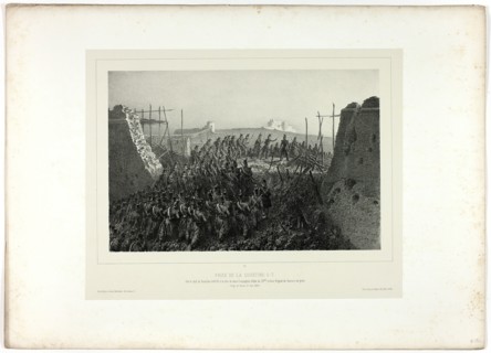 Capture of the Courtine 6-7, from Souvenirs d’Italie: Expédition de Rome, 1859. Creator: Auguste Raffet.