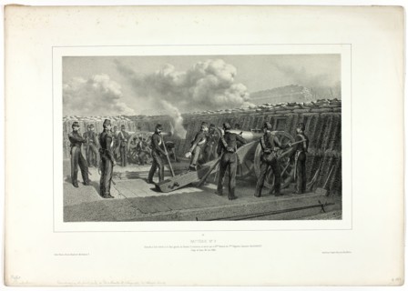 Battery no.9, from Souvenirs d’Italie: Expédition de Rome, 1859. Creator: Auguste Raffet.