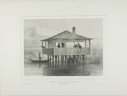 Hungarian Military Colony Post, Left Bank of the Danube River, 1838. Creator: Auguste Raffet.