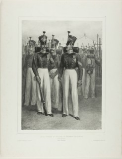 Non-Commissioned Officer and Soldiers of the Volhynie Regiment (Imperial Guard), Camp V..., 1842–44. Creator: Auguste Raffet.