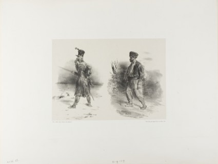 Sheet with Stumped Sketch, 1839. Creator: Auguste Raffet.