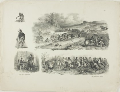 Sheet of Sketches, 1829. Creator: Auguste Raffet.