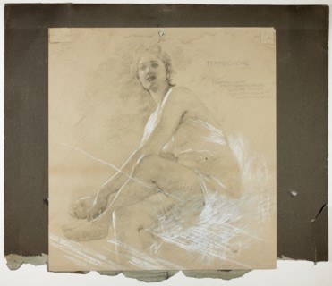 Terpsichore (recto), and Dancing Female Figure (verso), Mural Studies for Drawing Room ..., c. 1894. Creator: Edwin Howland Blashfield.
