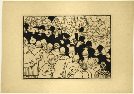 Parading through the Streets in Single File, 1893. Creator: Félix Vallotton.