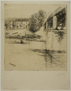 The Bridge at Gournay, from the Side, 1895. Creator: Gustave Leheutre.