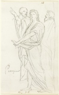 Sketch of Three Classical Figures, c. 1810. Creator: Jacques-Louis David.
