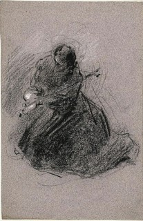 Saint Francis (recto); Two Figures (verso), 1847/75. Creator: Jean-Baptiste Carpeaux.