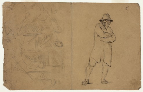 Two Sketches: Standing Man with Arms Folded and Group of Figures, n.d. Creator: Jean-Baptiste Carpeaux.