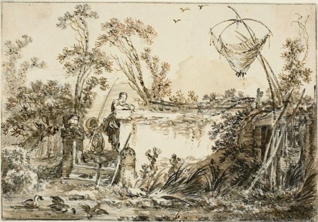 Study for the Frontispiece, for Varie Vedute del Gentile, c. 1755. Creator: Jean Baptiste Le Prince.