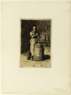A Woman Churning, 1855. Creator: Jean Francois Millet.