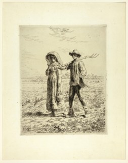 Peasants Going to Work, 1863. Creator: Jean Francois Millet.