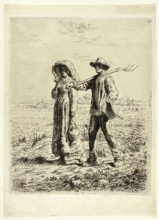 Peasants Going to Work, 1863. Creator: Jean Francois Millet.