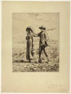 Peasants Going to Work, 1863. Creator: Jean Francois Millet.