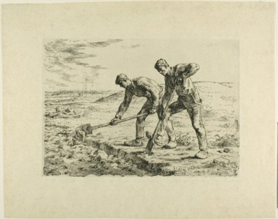 Two Men Digging, 1855–56. Creator: Jean Francois Millet.