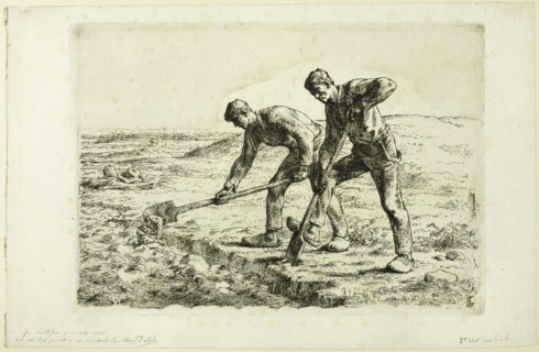 Two Men Digging, 1855–56. Creator: Jean Francois Millet.