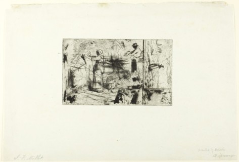 Sketches of Three Subjects, c. 1855. Creator: Jean Francois Millet.