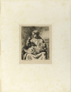 Woman Feeding Her Child, 1861. Creator: Jean Francois Millet.