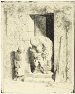 The Maternal Precaution, 1860, published 1921. Creator: Jean Francois Millet.