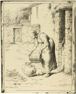 Woman Emptying a Pail, 1862–63, published 1921. Creator: Jean Francois Millet.