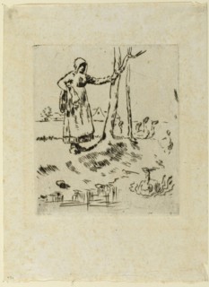 A Girl Minding Geese, 1855–56. Creator: Jean Francois Millet.